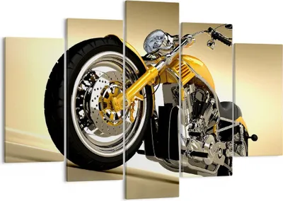 Produktbild von Bild auf Leinwand - Leinwandbild - Motorrad Chrom Rad - 150x100cm - Wand Bild - Wanddeko - Leinwanddruck - Bilder - Kunstdruck - Wanddekoration - Leinwand bilder - Wandkunst - EA150x100-0168
