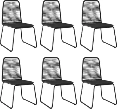 Produktbild von Möbel Gartenstühle 6 Stk. Poly Rattan Schwarz - Gartenstühle 313113