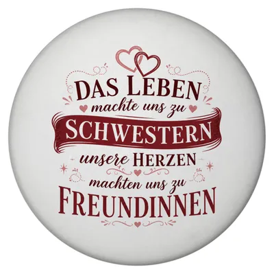 Produktbild von Magnet Schwestern Freundinnen - Kühlschrankdeko mit Herzspruch Mit Spruch: Das