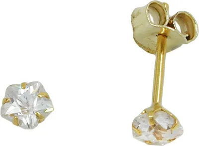 Immagine prodotto di Borchia 4 mm con zirconi a forma di fiore ORO 9ct