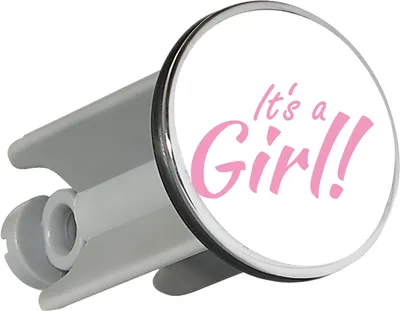 Produktbild von Huuraa Waschbeckenstöpsel It`s a Girl! Schriftzug 4cm höhenverstellbar Abflussstopfen Geschenkidee