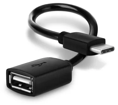 Produktbild von CELLONIC USB OTG Kabel für Huawei P50, P40, P30, P20, Pro, Lite, Mate 50, 40, 30 Handy On The Go Adapter USB C Type C Stecker auf USB A Buchse, Host Anschluss Adapterkabel PVC schwarz