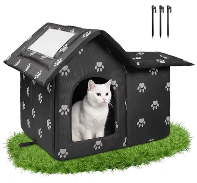 Katzenhaus für draußen mit abnehmbarem Kissen