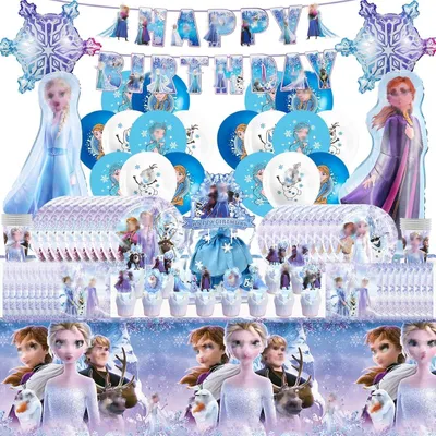 Productafbeelding van 87 feestservies - Tafelkleed - Verjaardagsdecoratie - Taartdecoratie - Papieren borden - Ijs - Verjaardag - Mok - Ballon