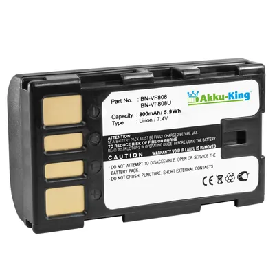 Produktbild von Akku kompatibel mit JVC BN-VF808 - Li-Ion 800mAh - für GR-D720EK, D720EX, GZ-HD10, MG330, EX-Z2000, BN-VF808U