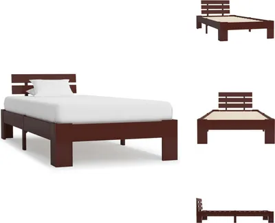 Obrázek produktu pro vidaXL Postel z masivu tmavě hnědá borovice 90x200 cm - Postele a rámy postelí