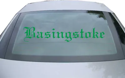Produktbild von Indigos UG - Aufkleber Heckscheibe & Motorklappe DE6594 - grün - 600x110 mm - Basingstoke - Auto Scheiben Fenster Heckklappe Tuning Racing JDM - Die cut