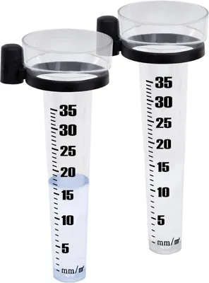 Produktbild von Niederschlagsmesser 25 cm mit Halterung - 2er Set - Kunststoff für Wetterstationen