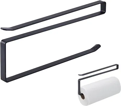 Produktbild von Küchenrollenhalter, Papierhandtuchhalter Schwarz, Freistehend, Edelstahl, Platzsparend