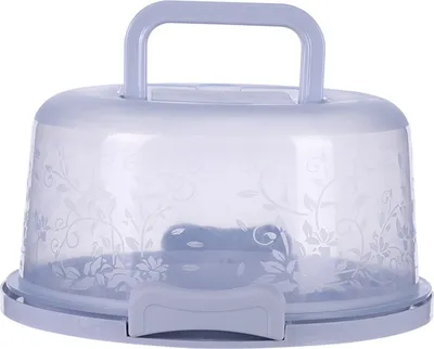 Produktbild von Transparenter 10-Zoll-Kuchenträger mit Deckel und Griffen, Trägerhalter für 7 Cupcakes, tragbarer Kuchenaufbewahrungsbehälterständer