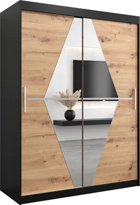 Produktbild von Kleiderschrank, Schiebetürenschrank Schlafzimmer, Schrank mit Spiegel BOLIWIA 150 cm