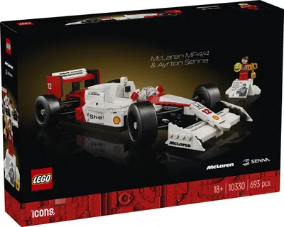 Produktbild von LEGO Icons McLaren MP4/4 & Ayrton Senna Modellauto Set, F1 Rennwagen Bausatz für Erwachsene mit Rennfahrer Mini-Figur, Sammlerstück, Geschenk-Idee zum Geburtstag für Männer, Frauen, Ihn & Sie 10330