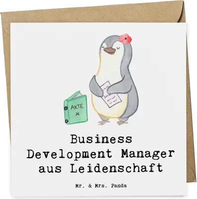 Produktbild von Mr. & Mrs. Panda Klappkarte Business Development Manager Leidenschaft - Weiß - Geschenk, doppelkarte, faltkarte, Grußkarte, anlasskarte, Glückwunschkarte