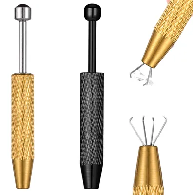 Piercing-Kugelgreifer 2er-Set, Edelstahl, schwarz & gold