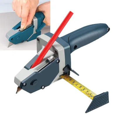 Produktbild von Gipskartonschneider Plattenschneider Trockenbau Gipskarton Schneider Massband Zimmermannsbleistift mit 6 Klingen
