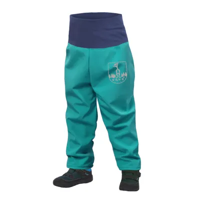 Produktbild von Unuo, Kleinkind -Softshellhose mit Vlies, Emerald + Reflektierendem Bild Evžen (Softshell Toodler -Hosen) - 92/98 Slim