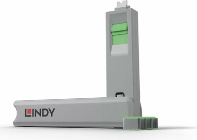 Produktbild von Lindy 40426, Schnittstellenblockierung + Schlüssel, USB Typ-C, Grün, 5 Stück(e), 10 g