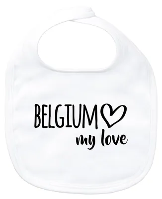 Produktbild von Huuraa Baby Lätzchen Belgium my love White Klettverschluss Baumwolle Latz Geschenkidee