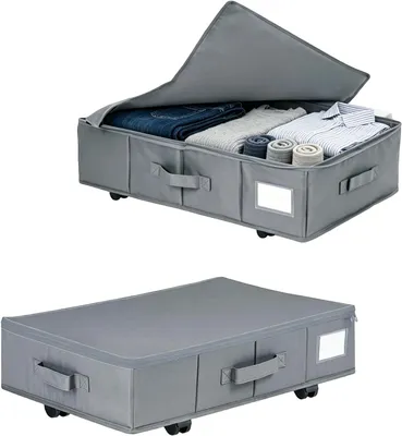 Obrázek produktu pro Mobilní úložné boxy pod postel – sada 2 kusů – úložný box se víkem
