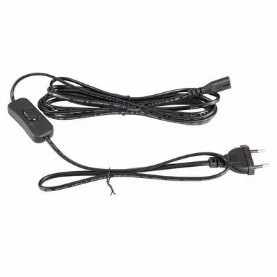 Produktbild von Netzkabel 3 m Eurostecker + Schalter 300SW C7 auf 2-pin Euro Doppelbuchse schwarz
