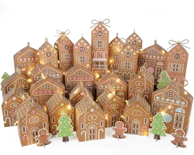 Adventskalender 2026, 24 Häuschen zum Befüllen, Rot