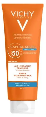 Imagen del producto de Leche protectora facial y corporal Vichy Capital Soleil, factor de protección solar 50, 300 ml