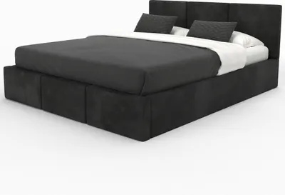 Produktbild von Muralo POLSTERBETT für Schlafzimmer Polsterbett mit Bettkasten und Gasdruckfeder Bett 120x200 Bett mit Polsterkopfteil Bett mit Stauraum Schwarz