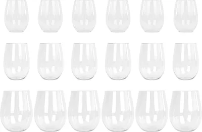 Produktbild von Argon Ta Wiederverwendbare Weingläser aus Kunststoff ohne Stiel, 600 ml, 12 Stück