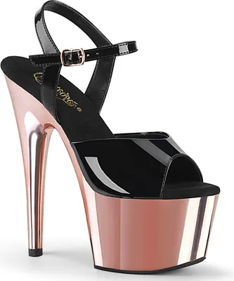 Produktbild von ADORE-709 Damen Sandale von Pleaser, Schwarz Roségold , EU 37, US 7