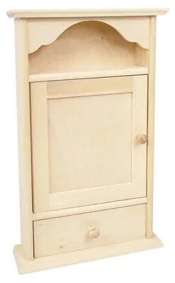 Schlüsselkasten aus Holz, 6 Haken, Schublade, 22,5 x 6 x 37 cm