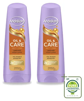 Obrázok produktu pre 2 balenia kondicionéru Andrélon Oil & Care pre suché a kučeravé vlasy, objem 200 ml - veľké balenie - 2 kusy