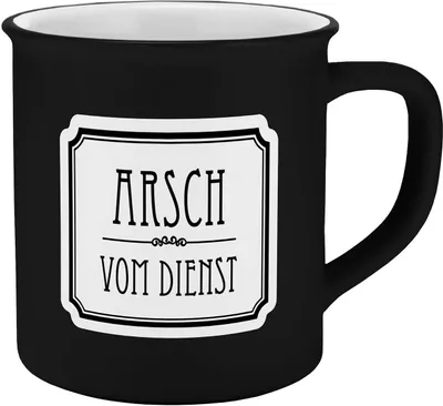 Produktbild von Tasse Arsch vom Dienst Emaille-Optik 400ml