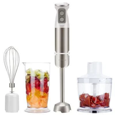 Stabmixer 4-in-1, 6 Stufen, 600 W, 600 ml Becher, 500 ml Mühle