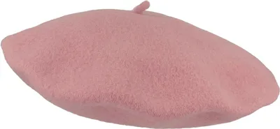 Hut-Breiter Baskenmütze aus Wolle in rosa
