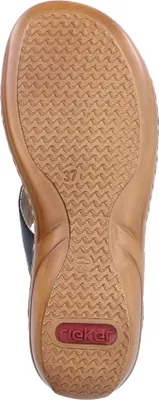 Produktbild von Rieker Damen Pantolette Leder Stretch Gummizug 60897, Größe:41 EU, Farbe:Blau