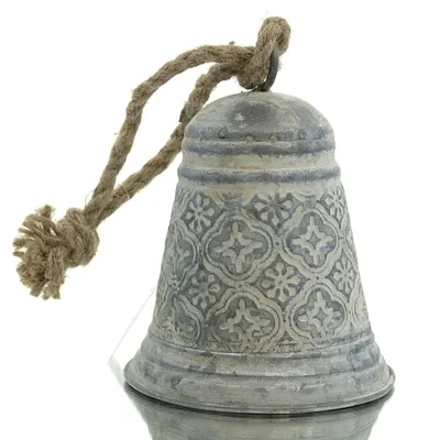 Produktbild von POSIWIO Weihnachtsglocke Grau mit Patina funktionsfähig Ø 12,5 cm - Metall