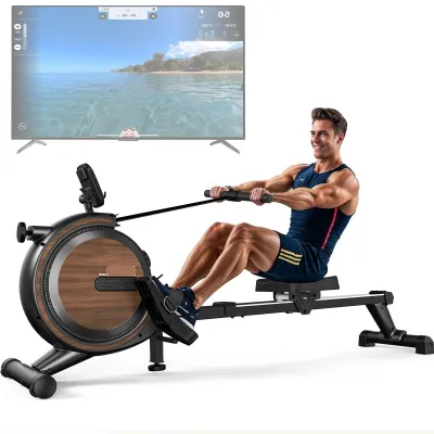 Imagen del producto de Máquina de remo - Remoergómetro - Equipo de fitness - Entrenador - Máquina de cardio - 16 niveles de resistencia magnética