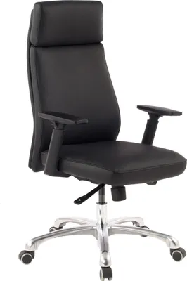 Produktbild von AMSTYLE Bürostuhl PORTO Echt-Leder Schwarz ergonomisch mit Kopfstütze Chefsessel Schreibtischstuhl ergonomisch mit Wippfunktion Drehstuhl