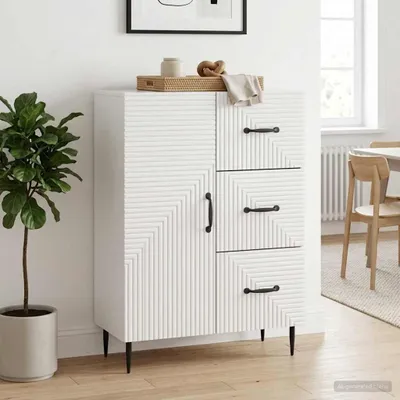 Image de Maison Exclusive - Buffet blanc brillant 66 x 34,5 x 89,5 cm, aggloméré