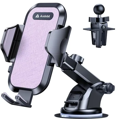 Produktbild von Handyhalterung Auto 3in1 Saugnapf & Lüftung Halter Universale KFZ Autohalterung für iPhone Samsung Flieder