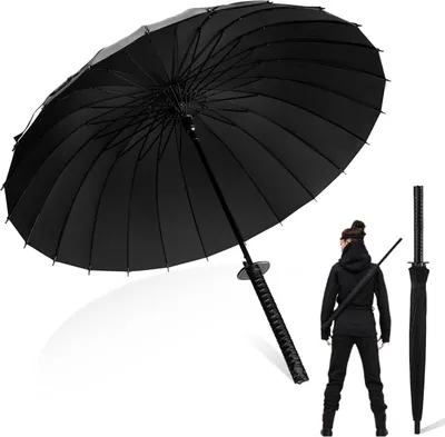 Produktbild von Samurai Katana Regenschirm Sturmfest Langgriff 24 Rippen