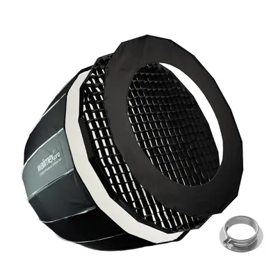 Obrázok produktu pre Walimex pro Studio Parabolic Softbox 90 cm + adaptér pre softbox Profoto (vonkajší priemer: 15,2 cm), otočný o 360°, vrátane mriežky, masky, adaptéra Bowens a prepravnej tašky