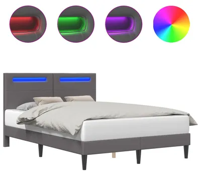 Immagine prodotto di Struttura del letto con testiera Grigio 140 x 190 cm Pelle finta
