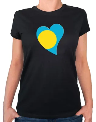 Produktbild von Huuraa Damen T-Shirt Palau Flagge Herz XL Black Bio Baumwolle Fairtrade Damenshirt Geschenkidee