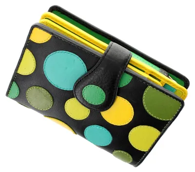 Produktbild von Polka Kollektion Saturn Geldbörse Geldbeutel Damen Leder, mit Laschenverschluss mit RFID-Schutz P1 Seerosenblatt