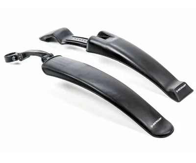 Immagine prodotto di Kit di montaggio parafanghi MTB di Dunlop, plastica, montaggio rapido su ponte forcella/reggisella, larghezza circa 6,5-8,5 cm