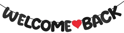 Productafbeelding van Welkom Terug Banner met Hartvormige Decoratie