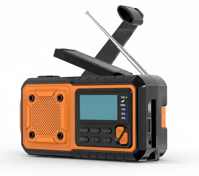 Productafbeelding van In- en outdoor radioapparaat - Zonnelaadbaar - 4000 mAh, AI-gegenereerde afbeelding