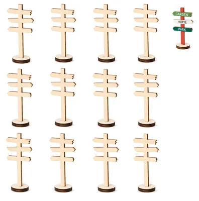 Holz-Wegweiser, 12 Stück, Miniatur-Dekoration, Tischdeko