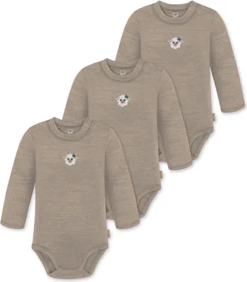 Produktbild von normani 3ER PACK Baby Merino Langarmbody Tuai
